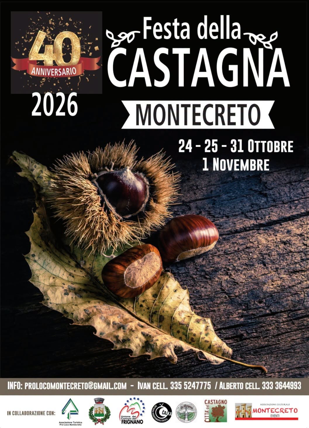 Festa della castagna Montecreto 2026 appennino modenese